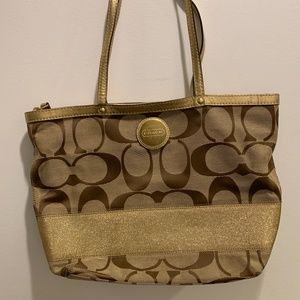 Gold Coach Handbag